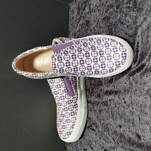 IMAN Global Chic Women's Logo Print Slip-On Sneaker Size 8.5M Royal Purple - New
